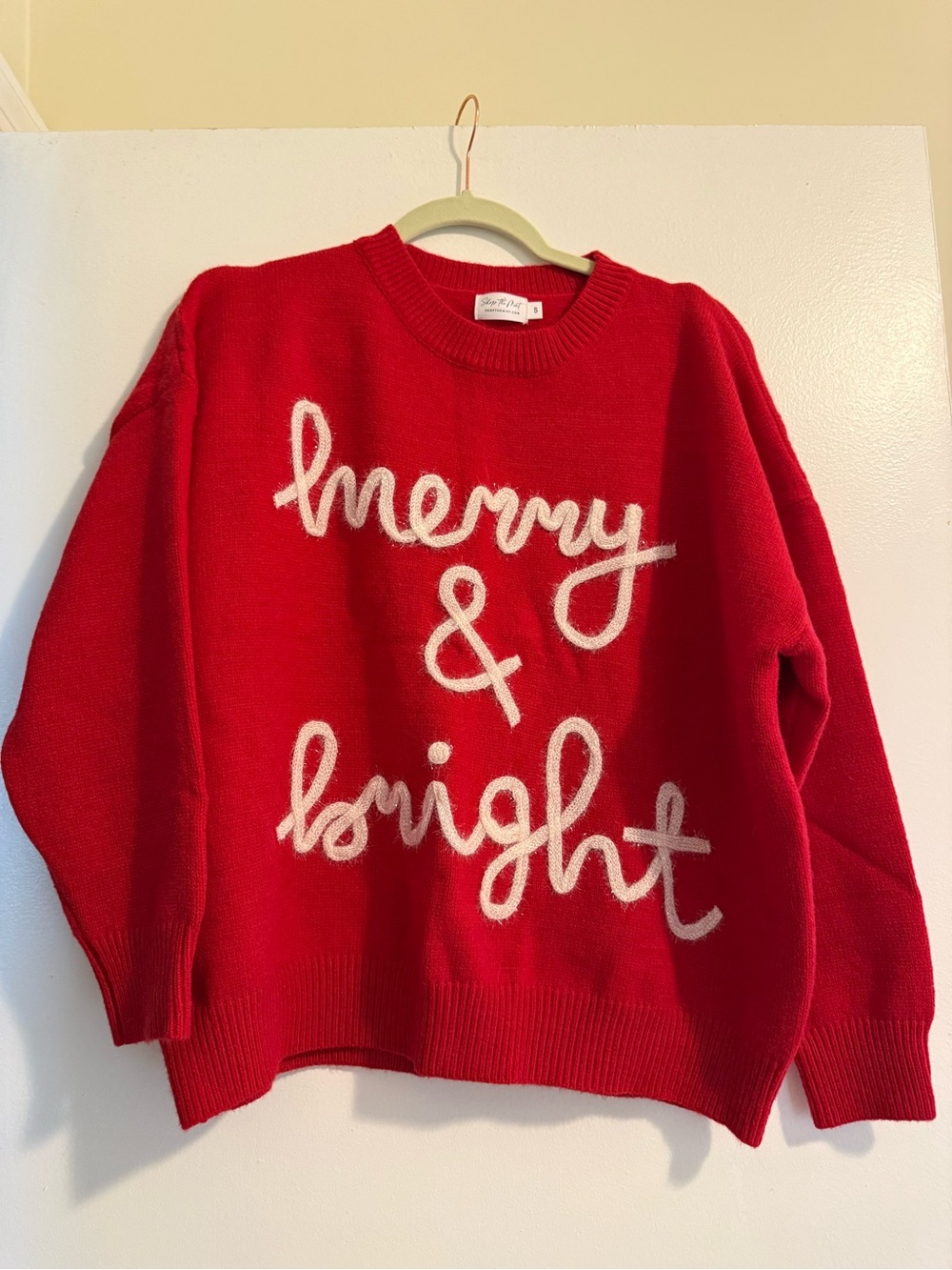 Red "Merry & Bright" Women's Holiday Sweater - Unbranded